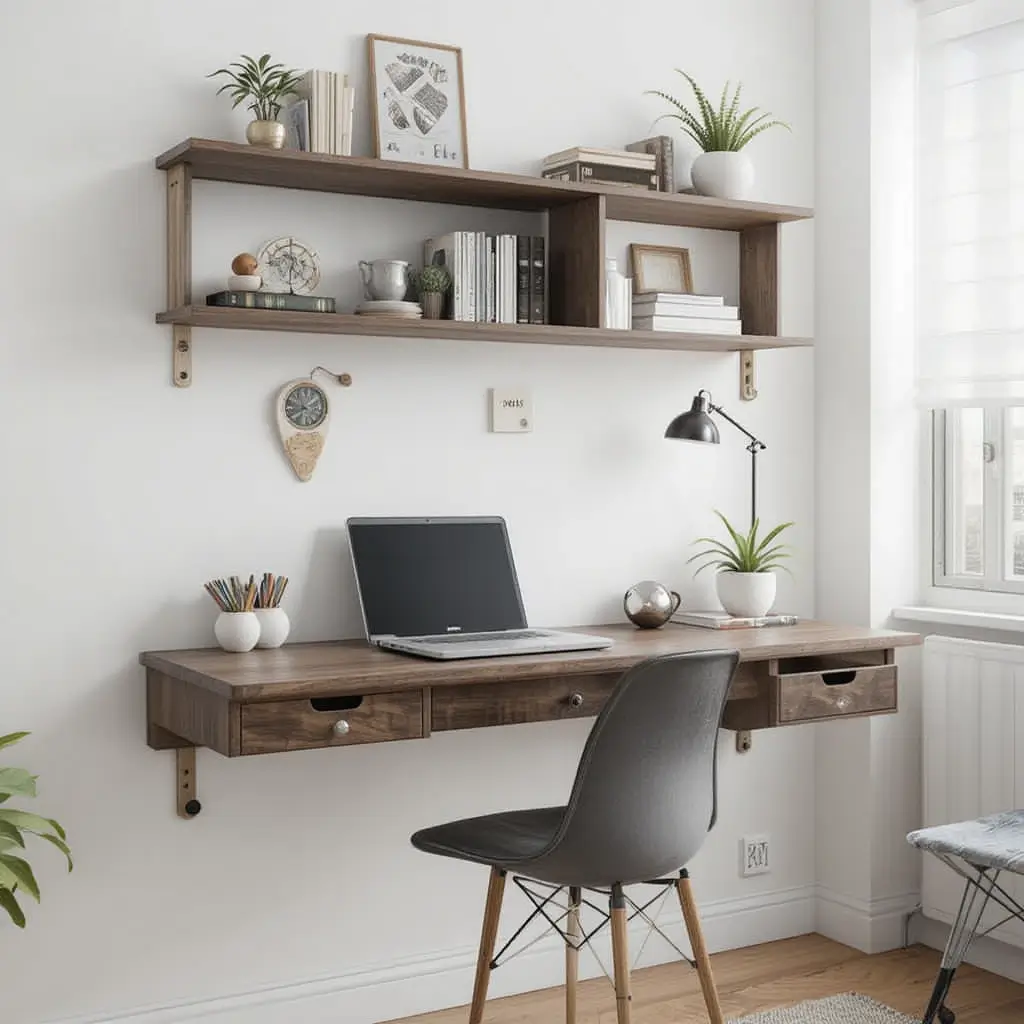 Use Wall-Mounted Desks for Space Efficiency