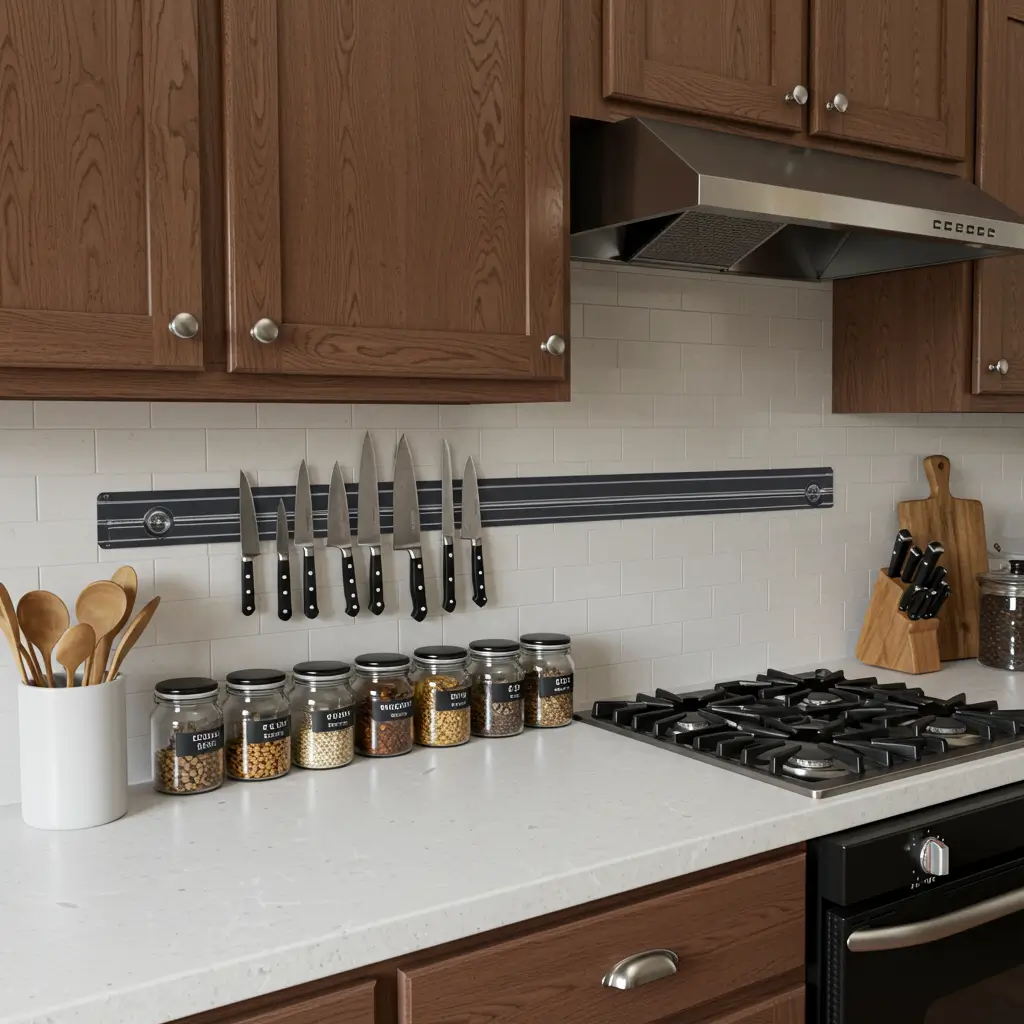 Use Wall-Mounted Magnetic Strips