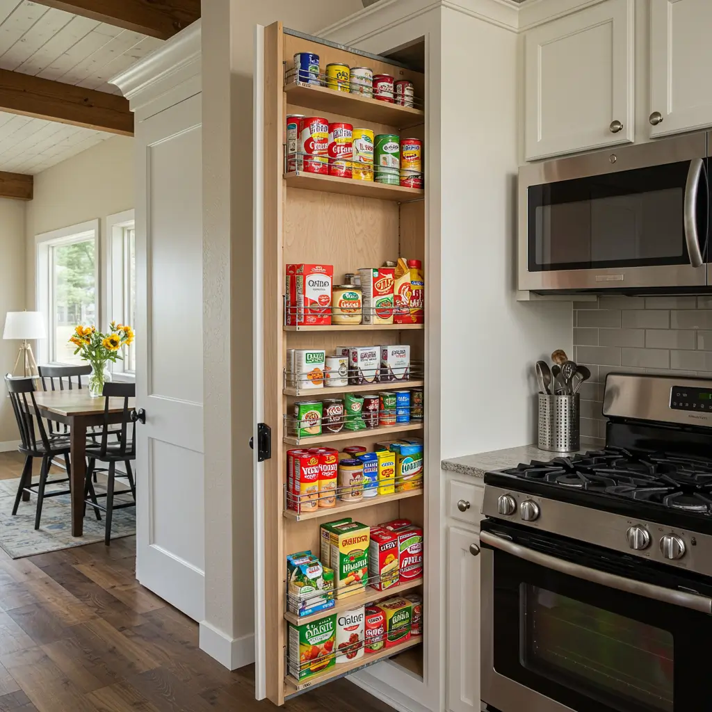 Use a Fold-Out Pantry Door Organizer
