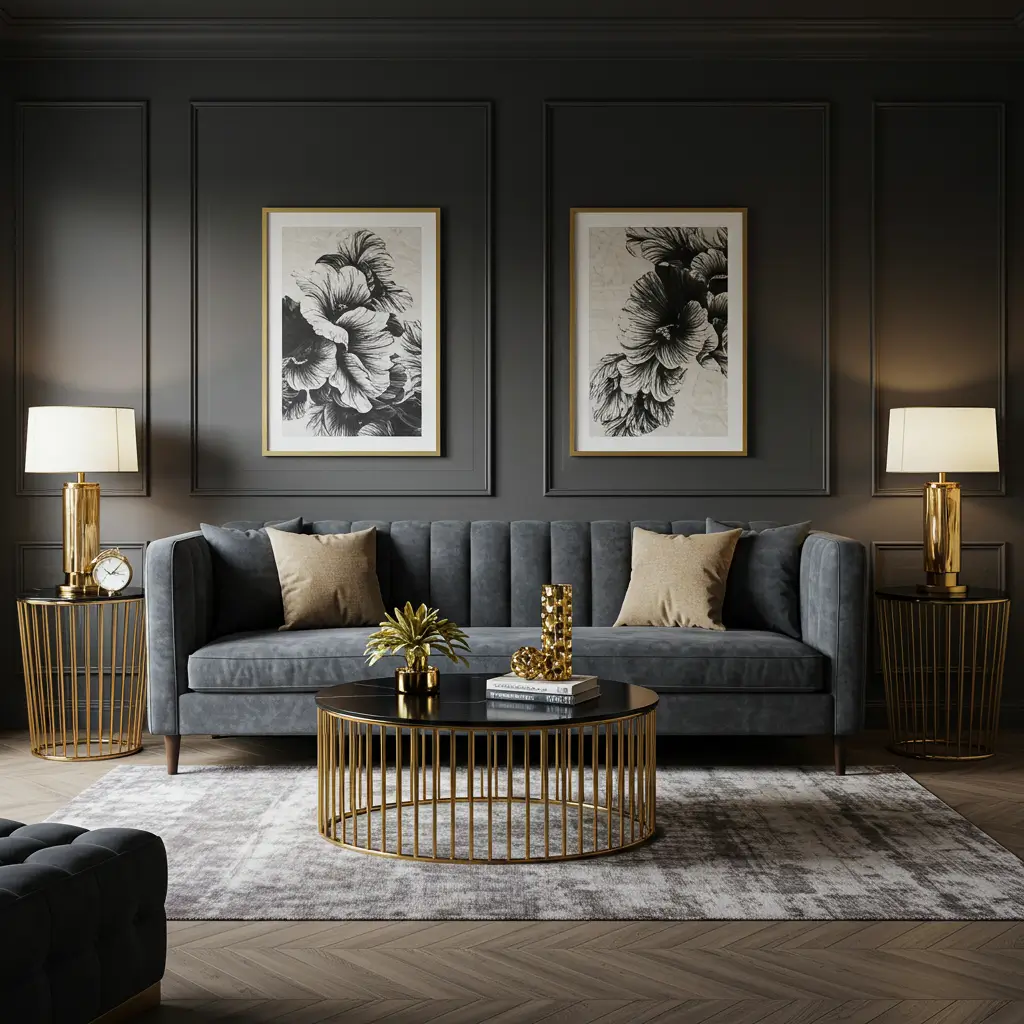 Velvet Upholstered Sofa