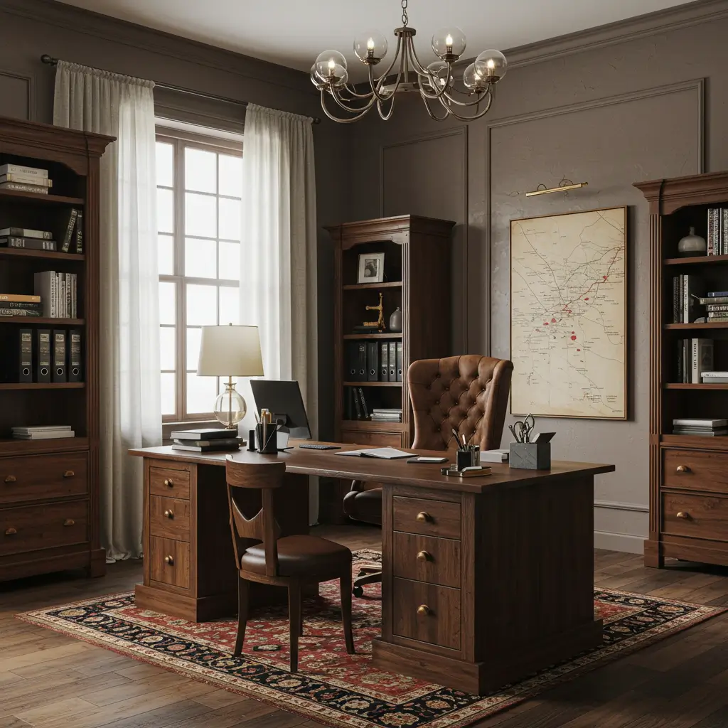 Vintage-Inspired Office Decor