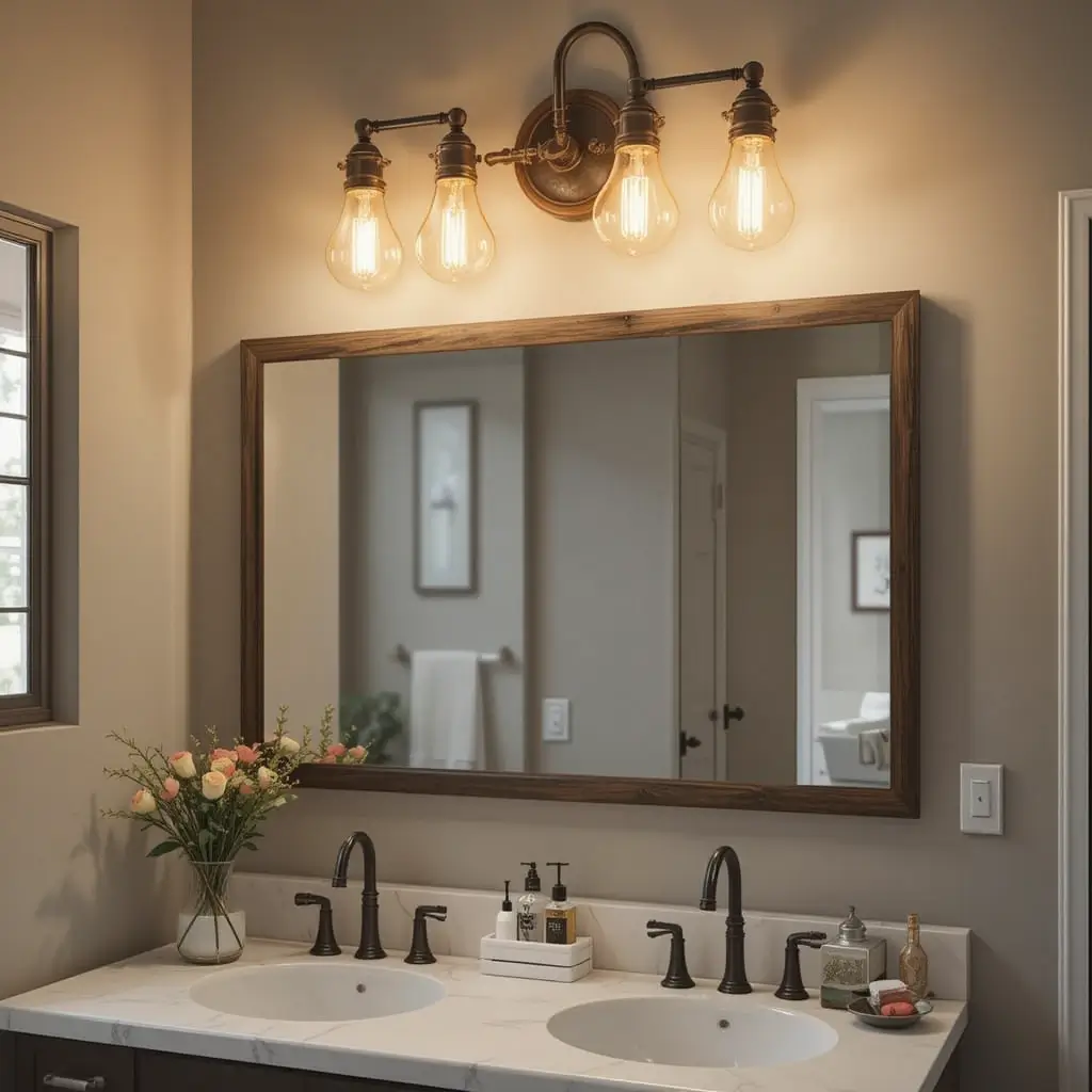 Vintage-Inspired Vanity Lights with Edison Bulbs