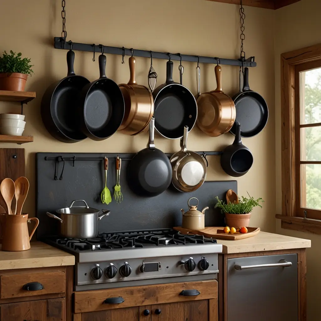 Wall-Mounted Pot Rack