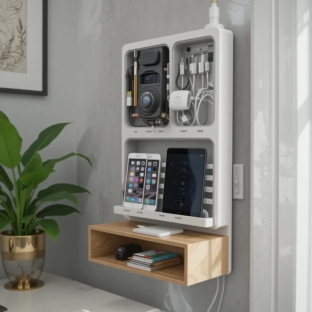Wall-Mounted Tech Charging Station