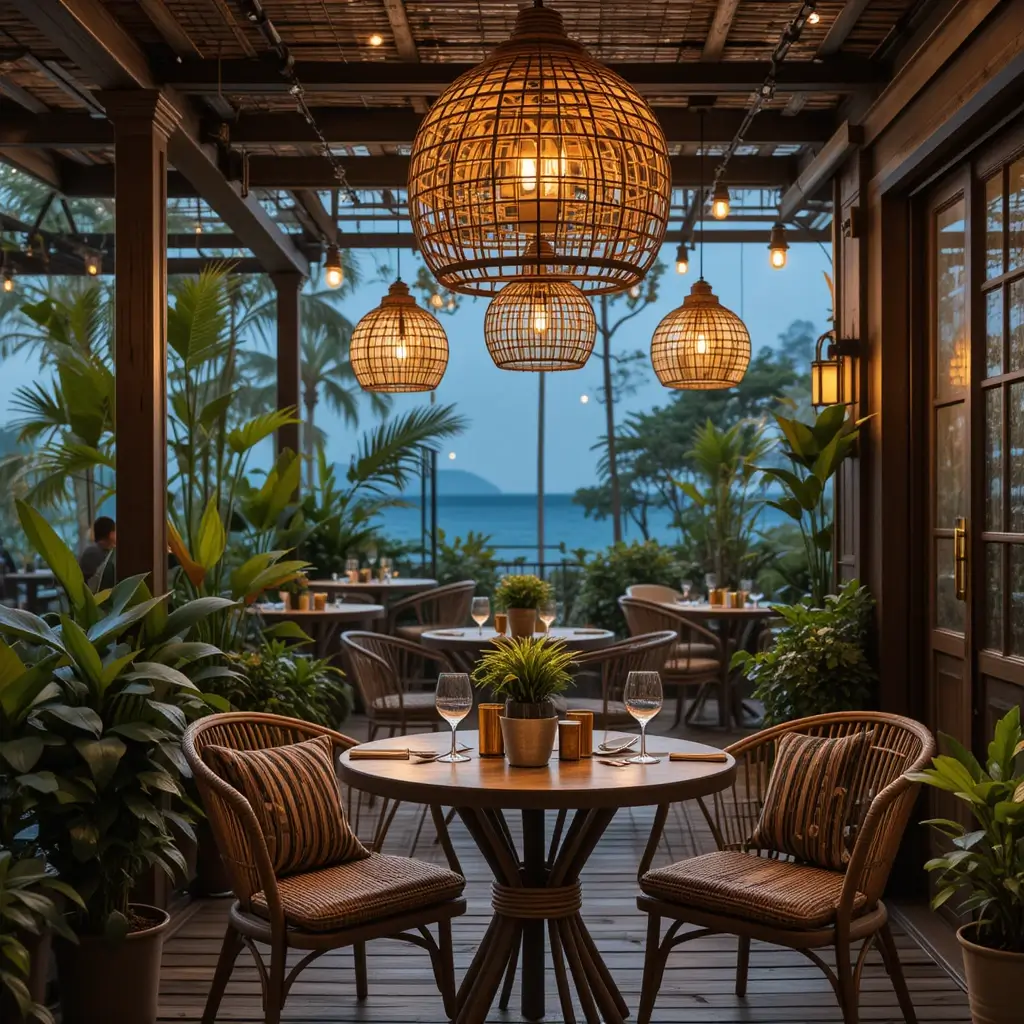 Wicker Pendant Lights with Boho Charm