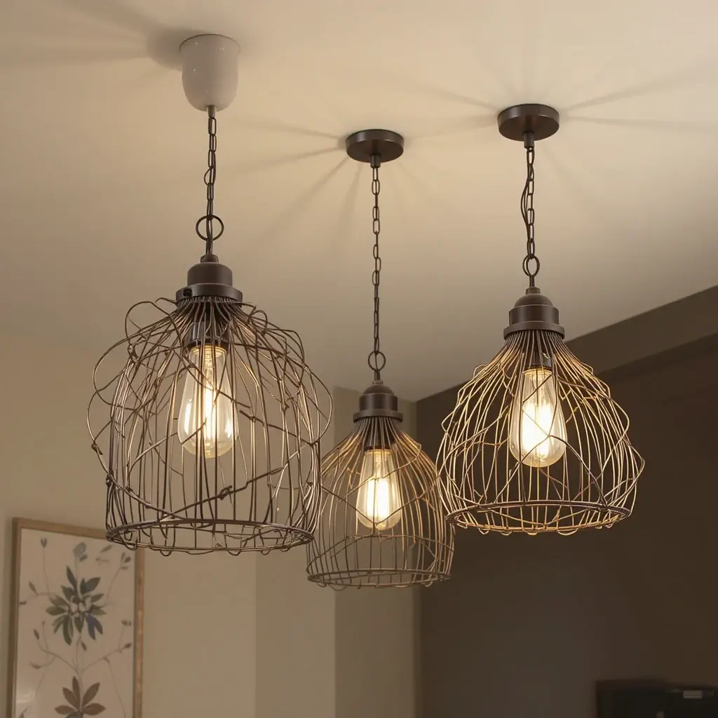 Wire Basket Pendant Lights