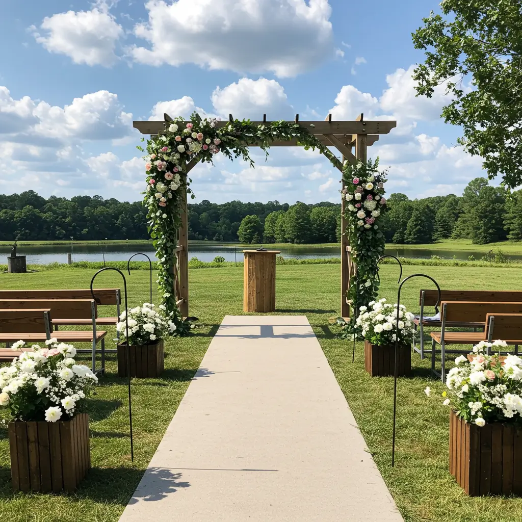 Wooden Arch Framed Aisle