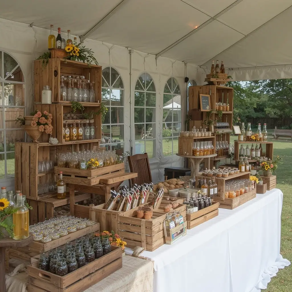 Wooden Crates as Display Stands