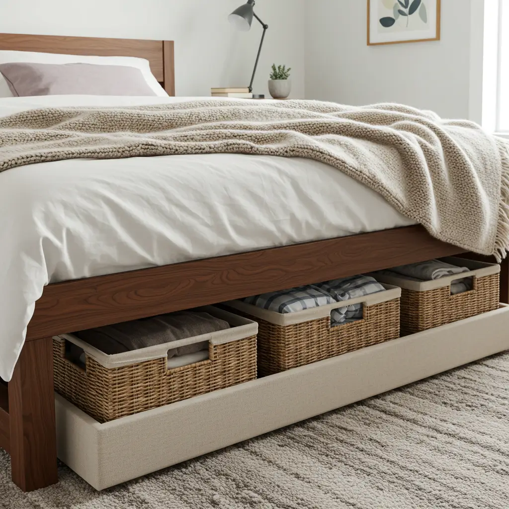 Add Storage Baskets Under the Bed