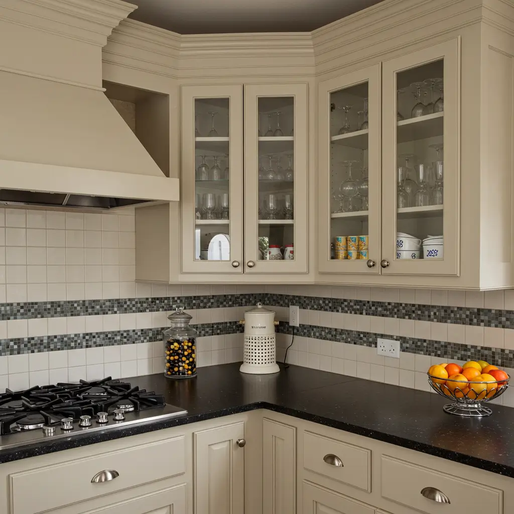 Add a Glass Corner Cabinet