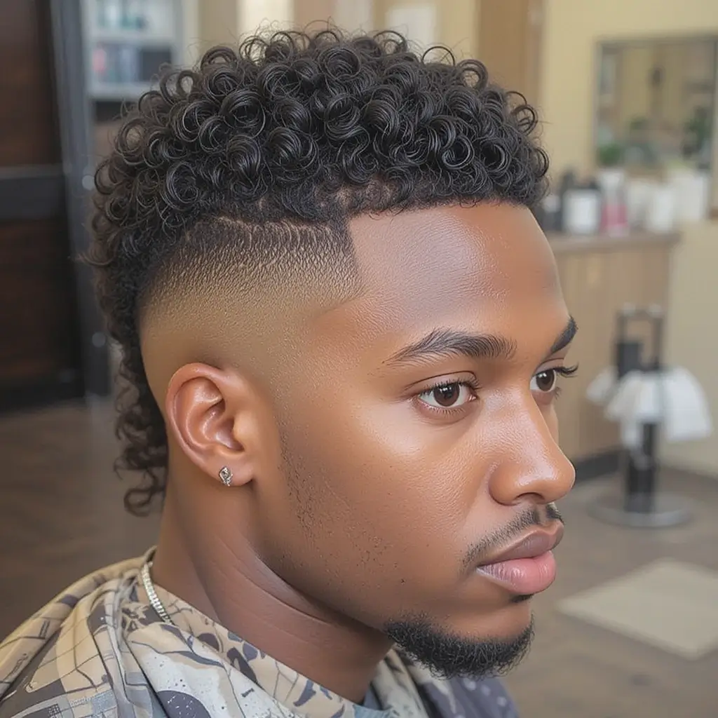Bald Fade with Curly Crop