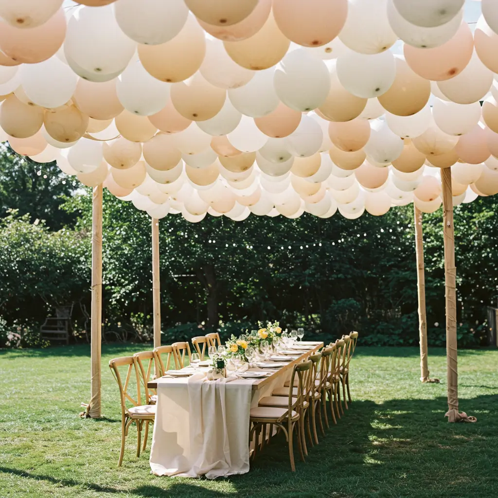 Balloon Canopy Over Dining Area