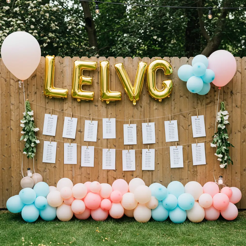 Balloon-Lettered Seating Chart