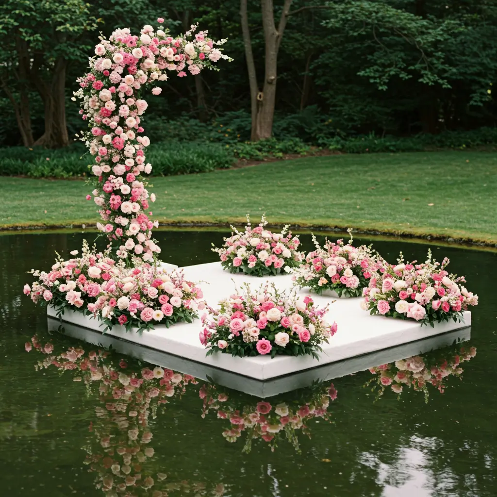 Bamboo Frame with Tropical Florals