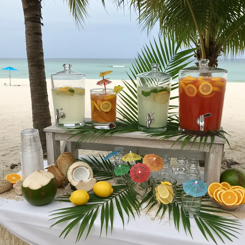 . Beach-Themed Drink Station