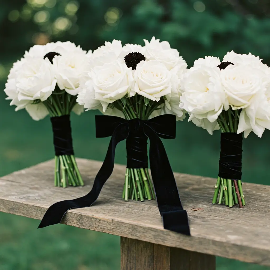 Black Velvet Ribbons for Bouquets