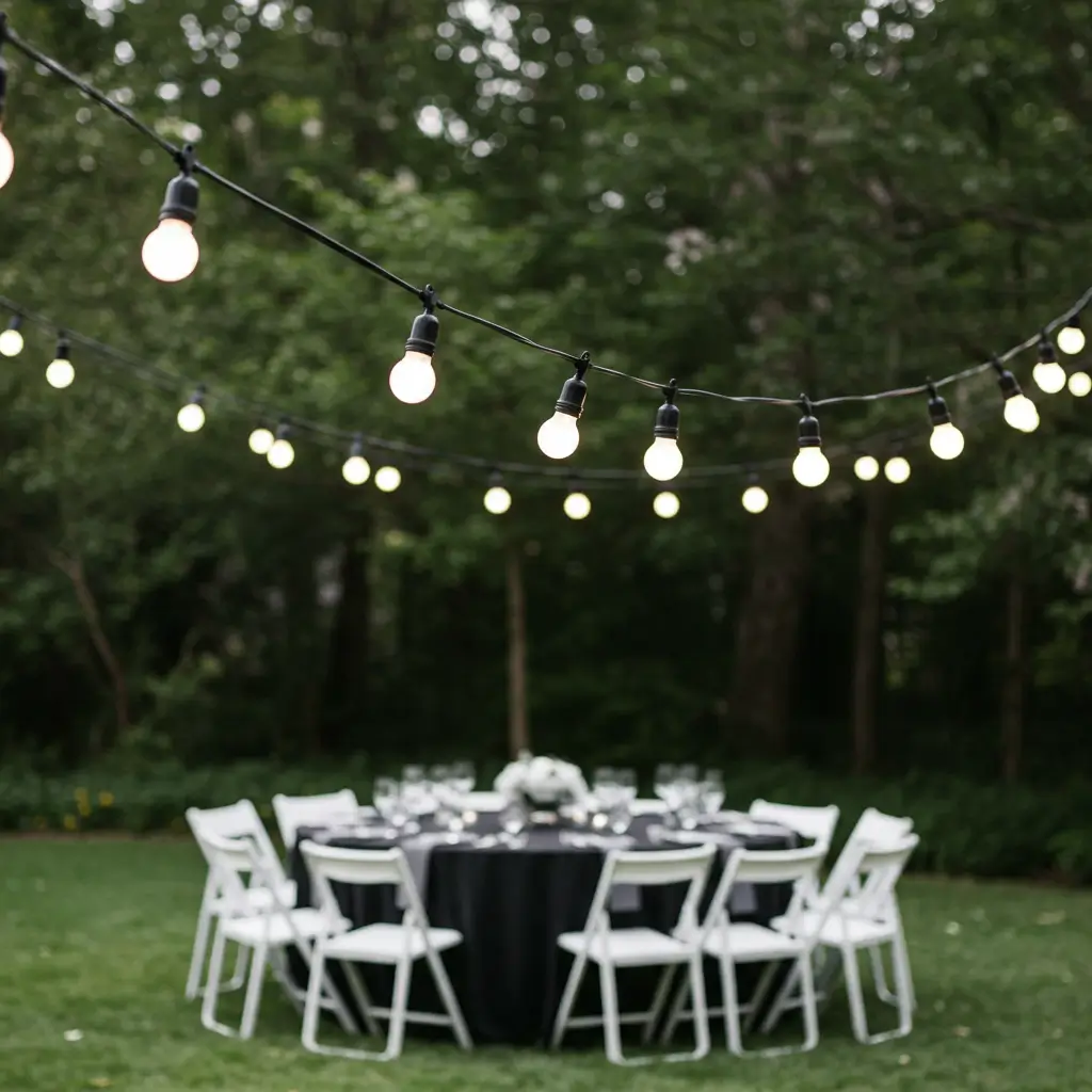 Black and White String Lights