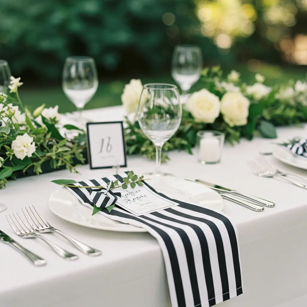 Black and White Striped Napkins
