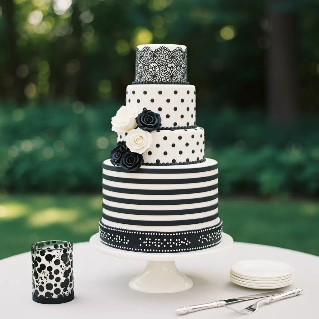 Black and White Wedding Cake