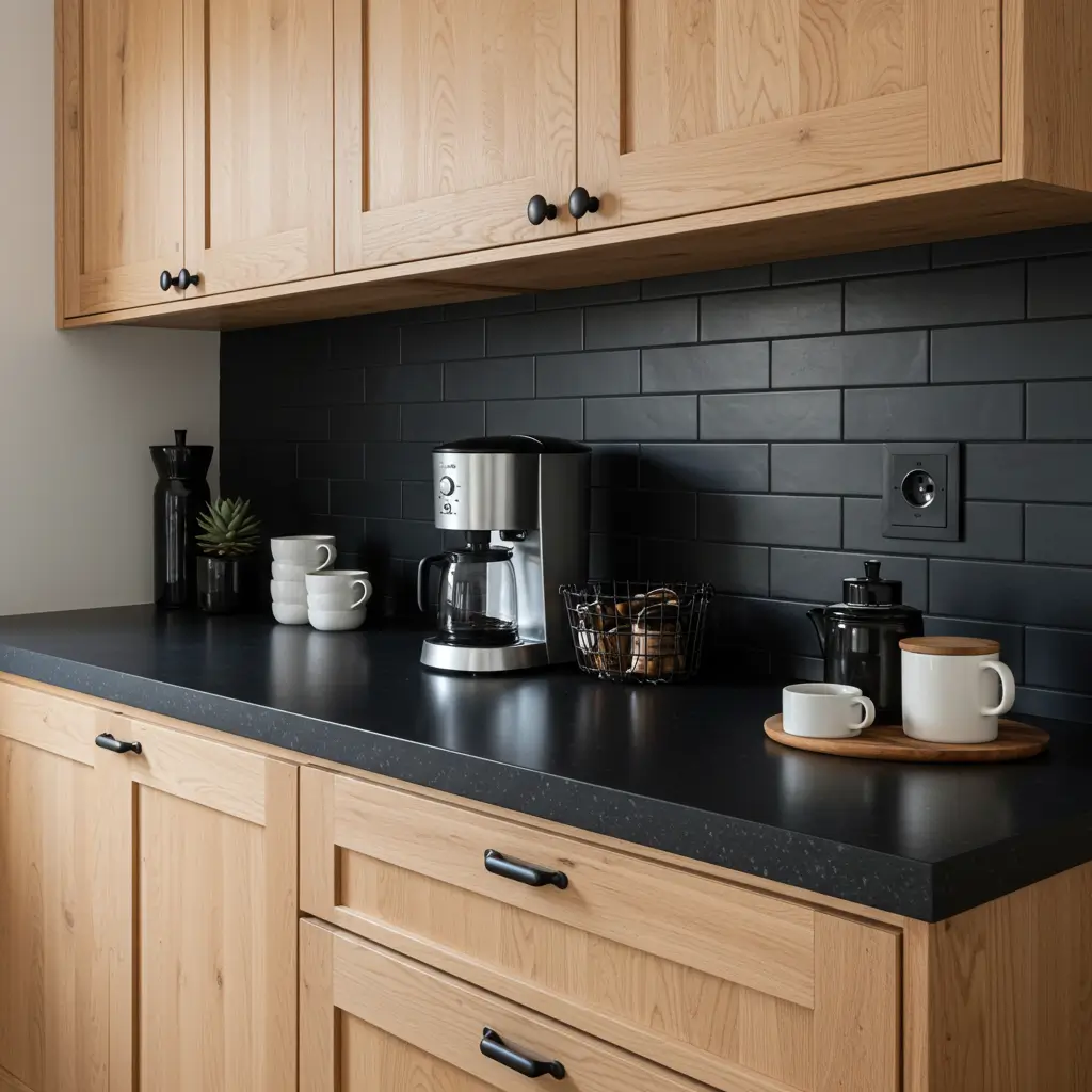 Black and Wood Contrast