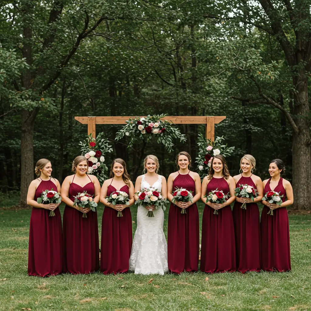 Burgundy Bridesmaid Dresses for a Cohesive Look