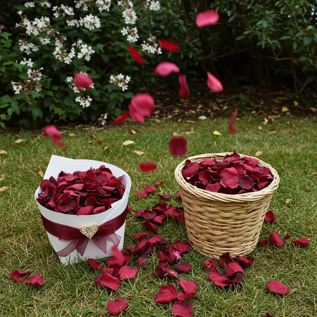 Burgundy Flower Petal Confetti Toss