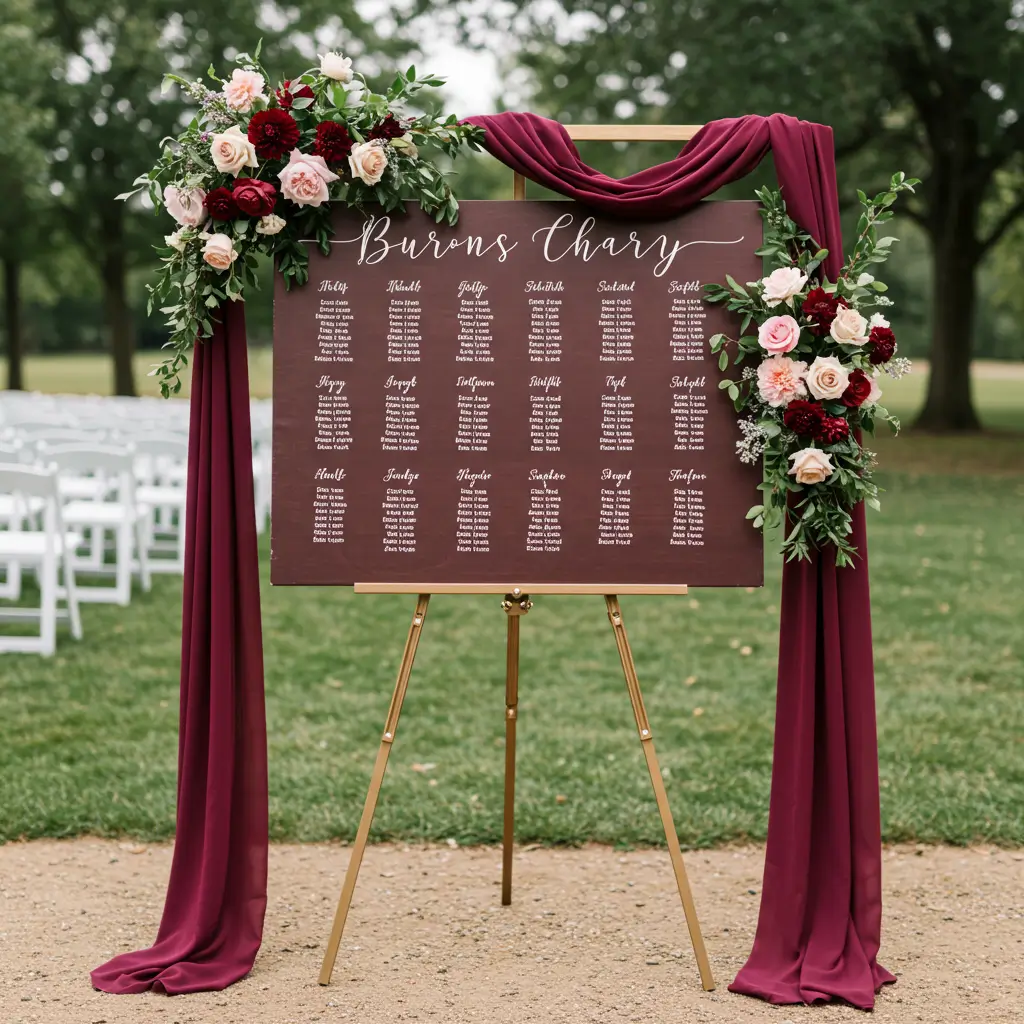 Burgundy Seating Chart Display