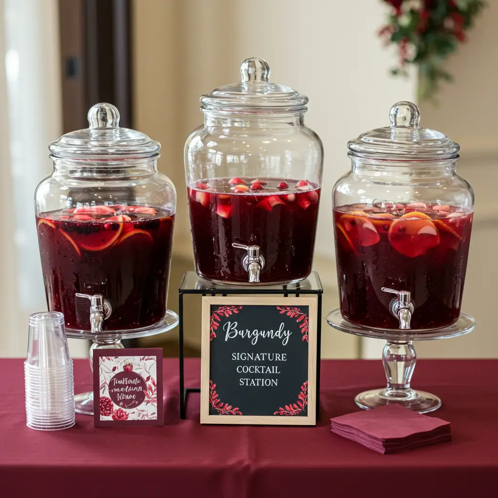 Burgundy Signature Cocktail Station