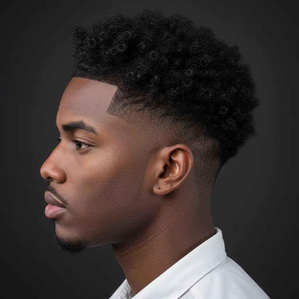 Burst Fade with Side Curls