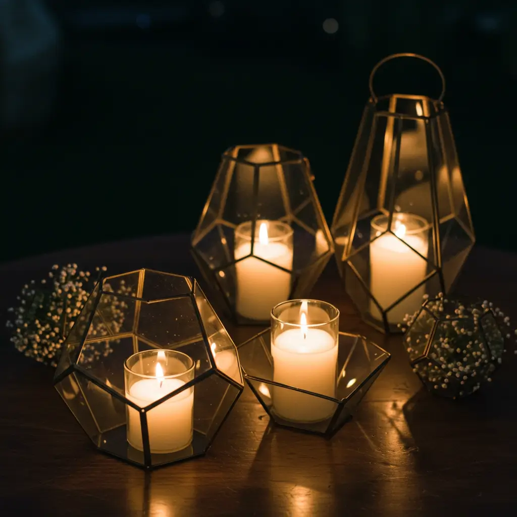 Candle-Filled Glass Terrariums