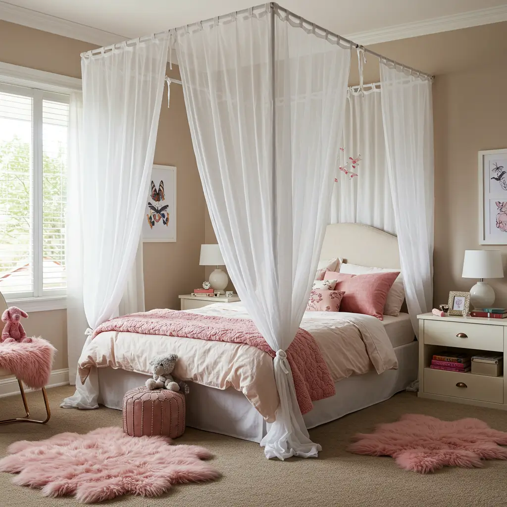 Canopy Curtains Around the Bed