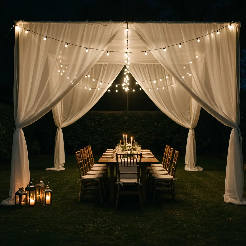 Canopy Drapes with Fairy Lights
