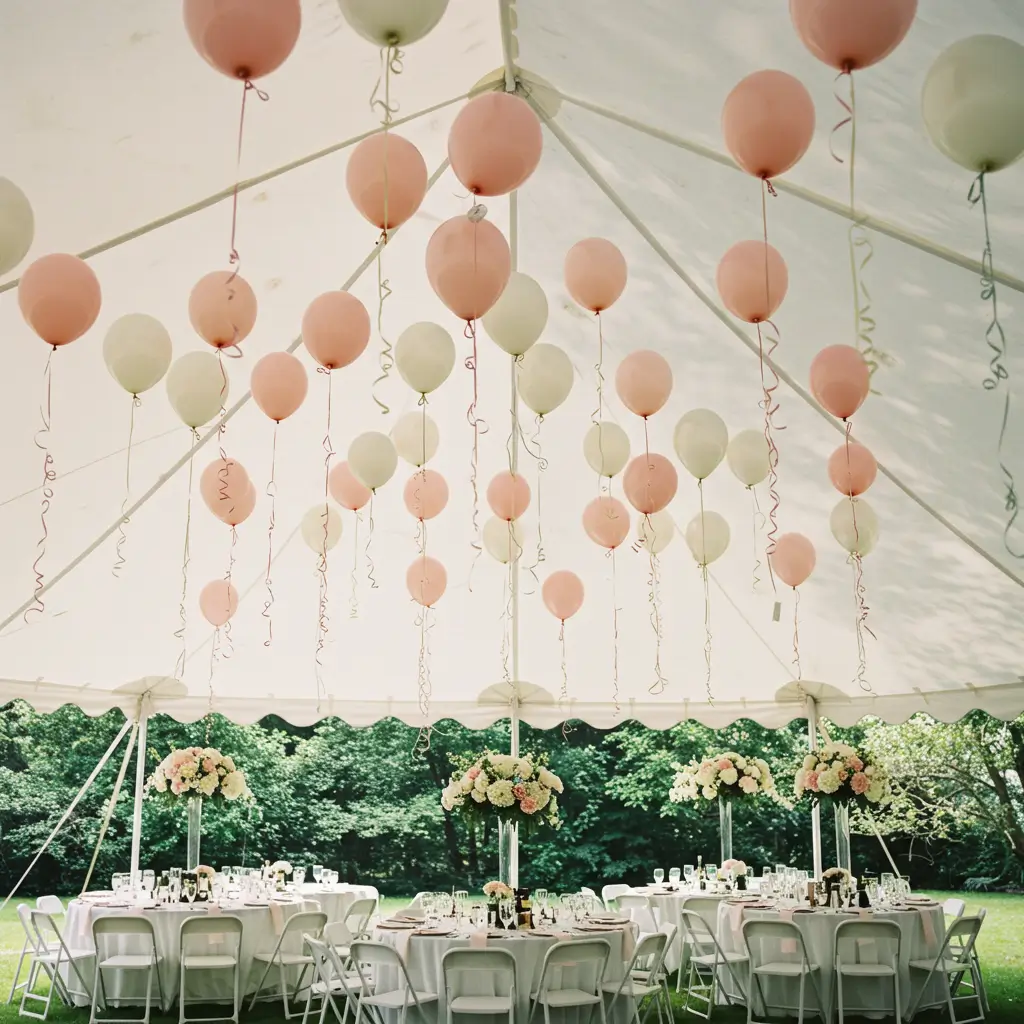 Ceiling Balloons Over the Reception Area