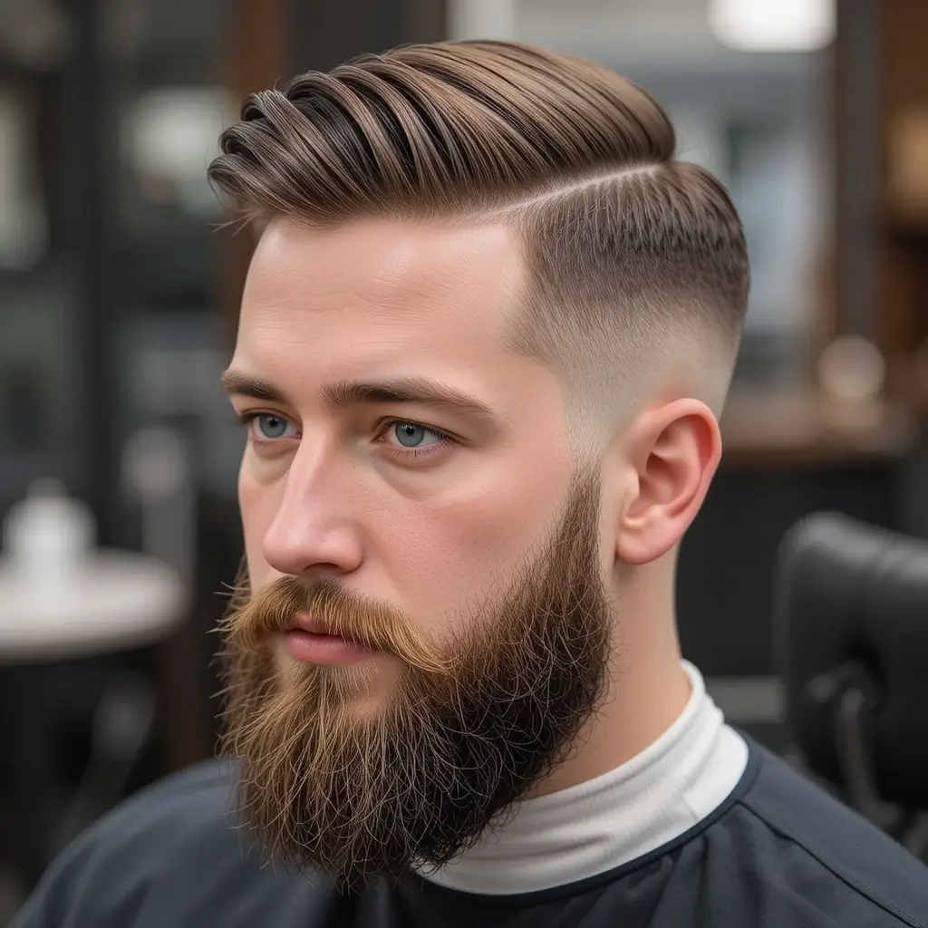 Classic Low Fade with Full Beard