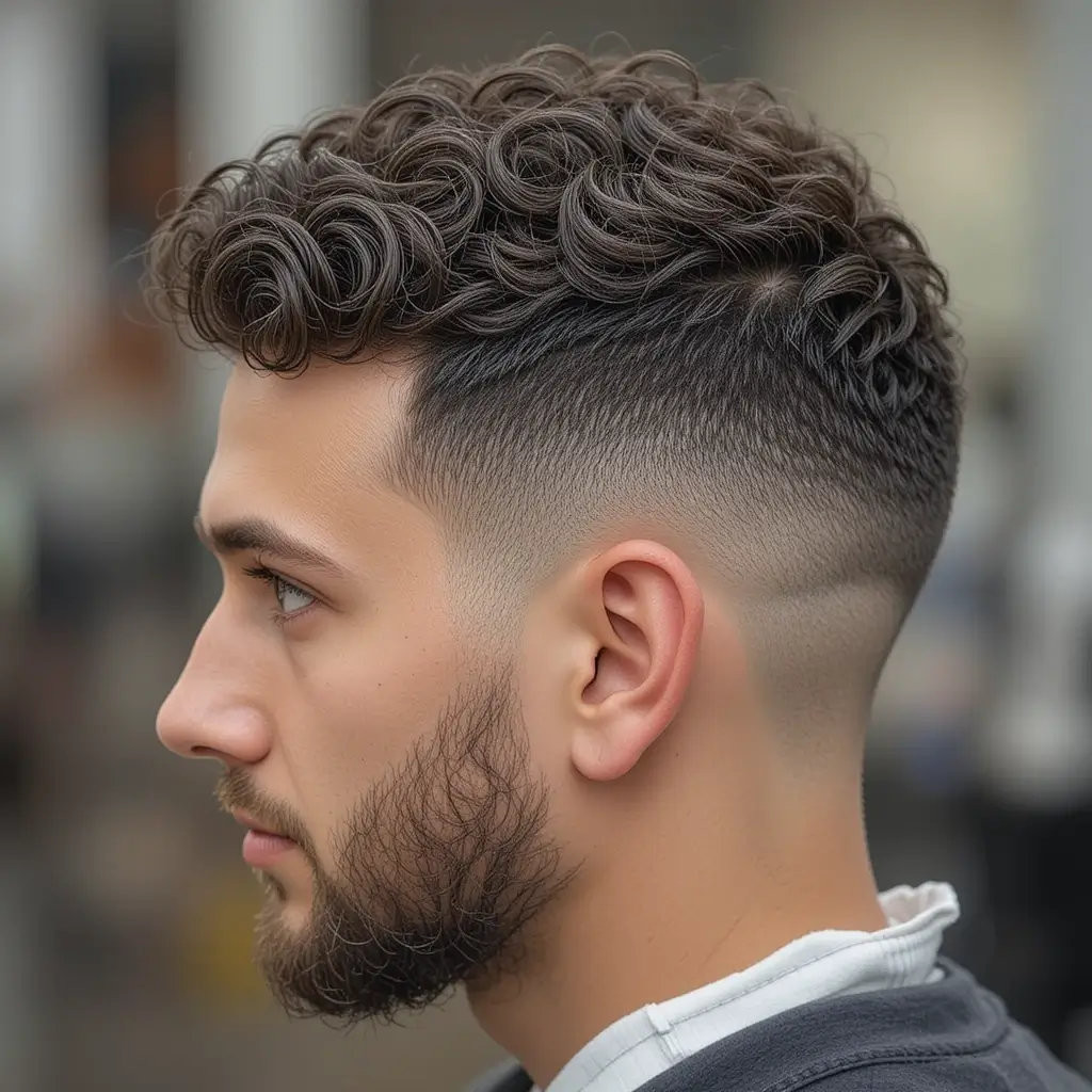 Classic Taper Fade with Short Curly Crop