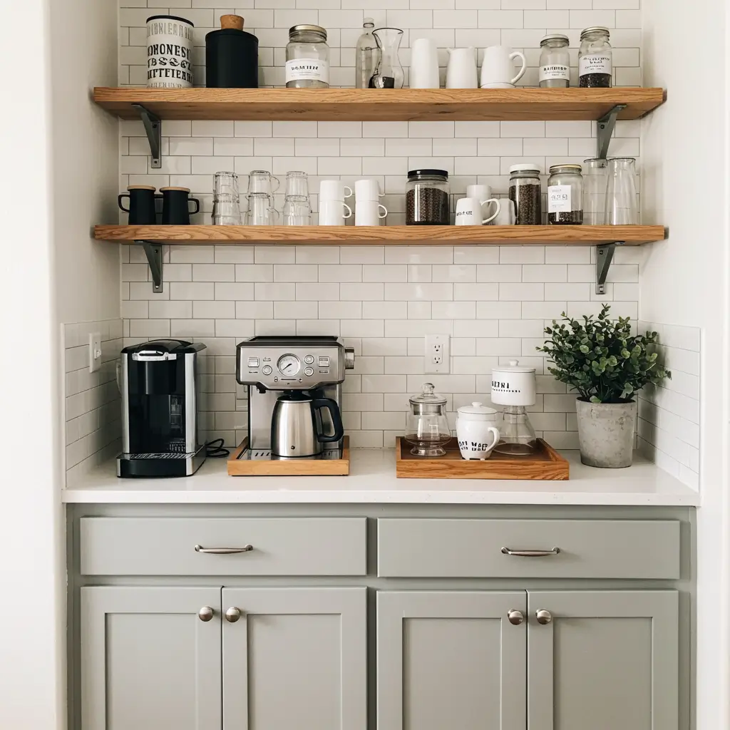 Coffee Nook with Wooden Accents