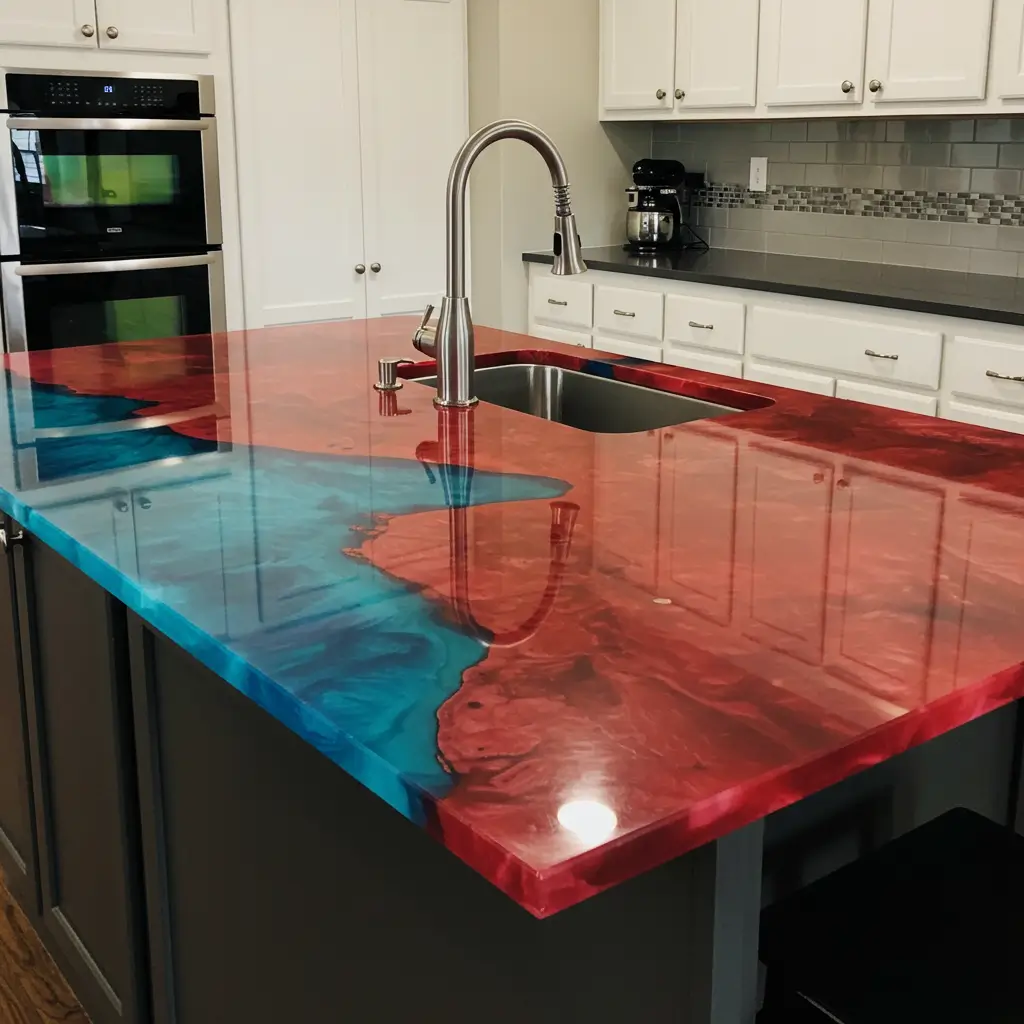 Colored Resin for a Custom Finish