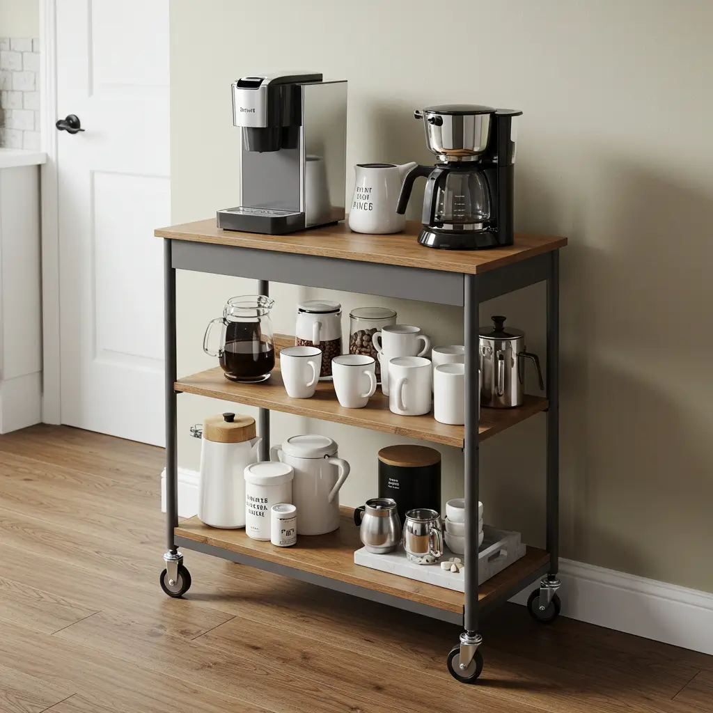 Compact Cart Coffee Station