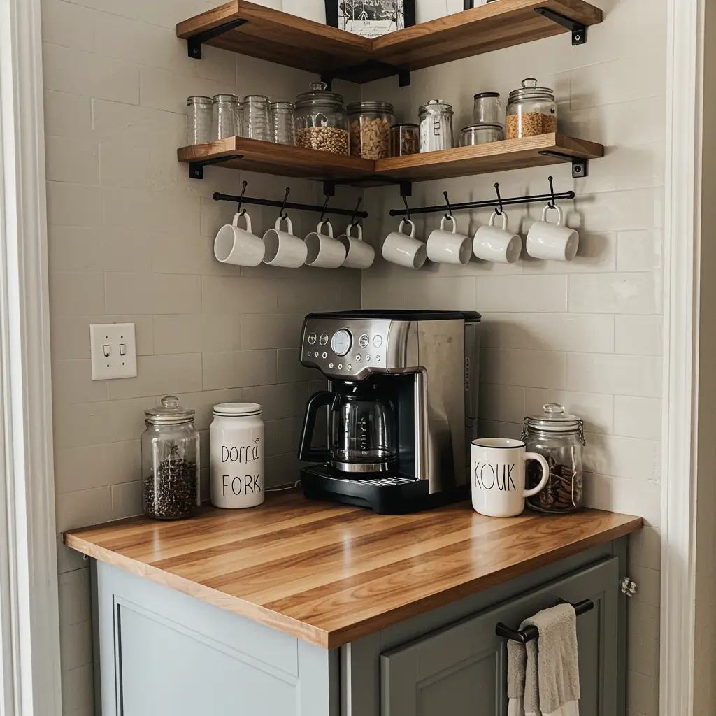 Corner Coffee Station Setup