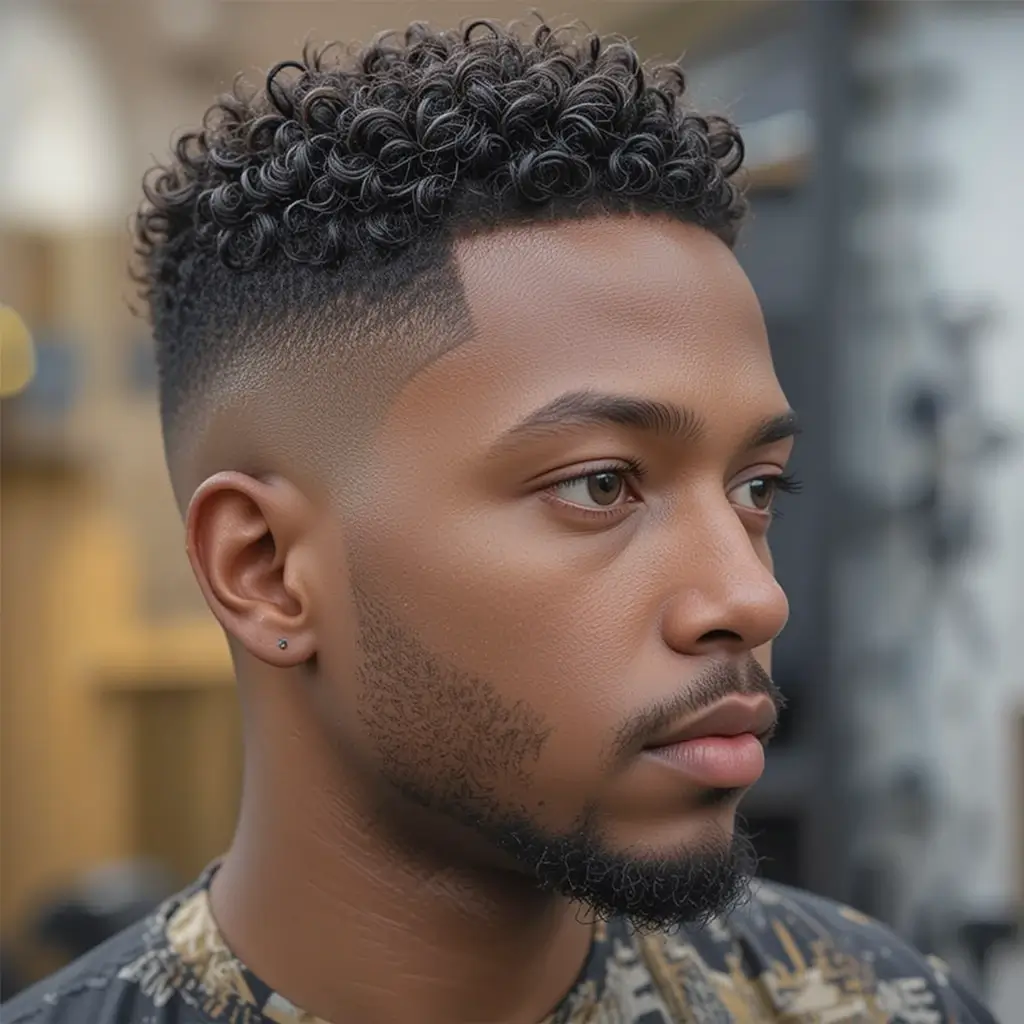 Curly Box Fade