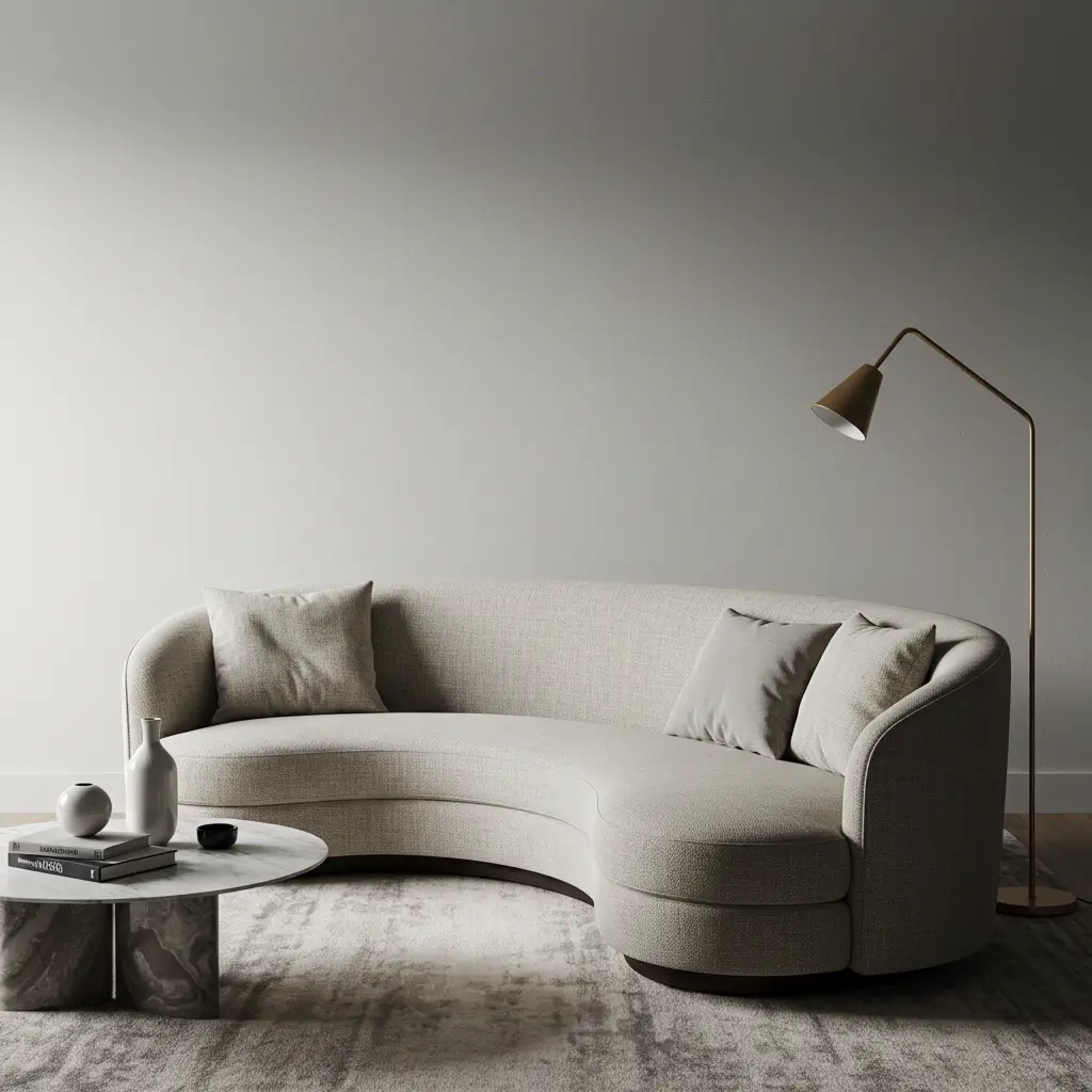 Curved Modern Sofa for Soft Appeal