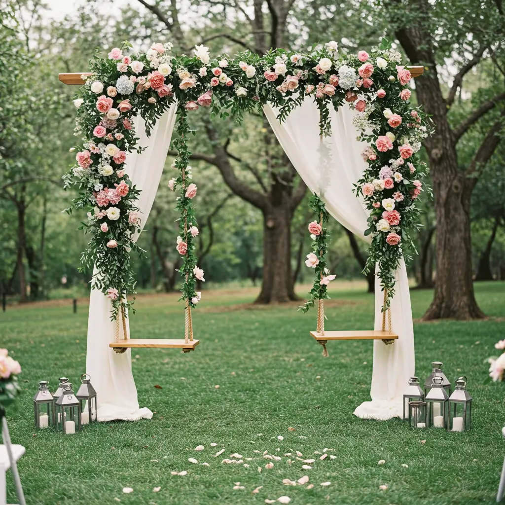 Draped Floral Swings
