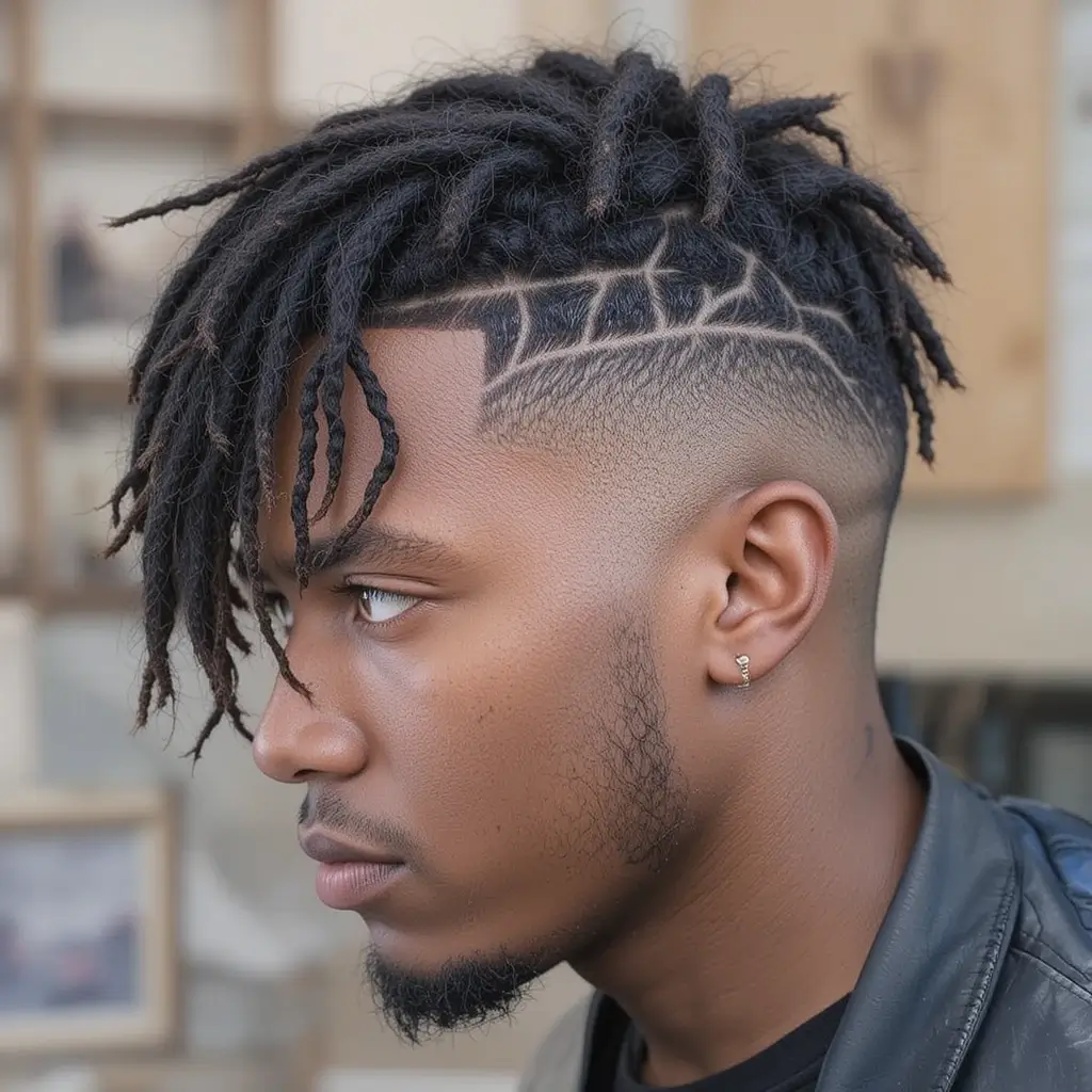 Drop Fade with Short Dreads