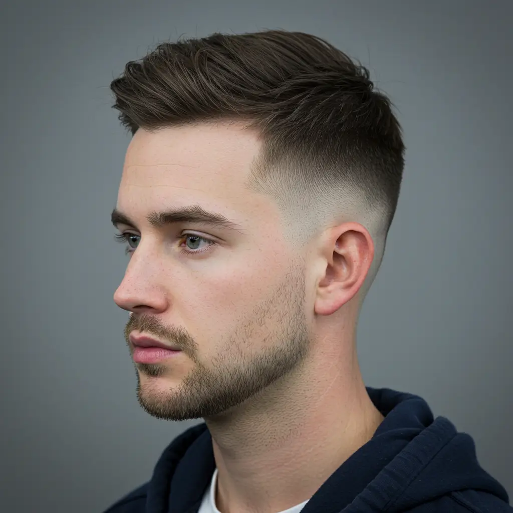 Drop Fade with Side Brushed Top