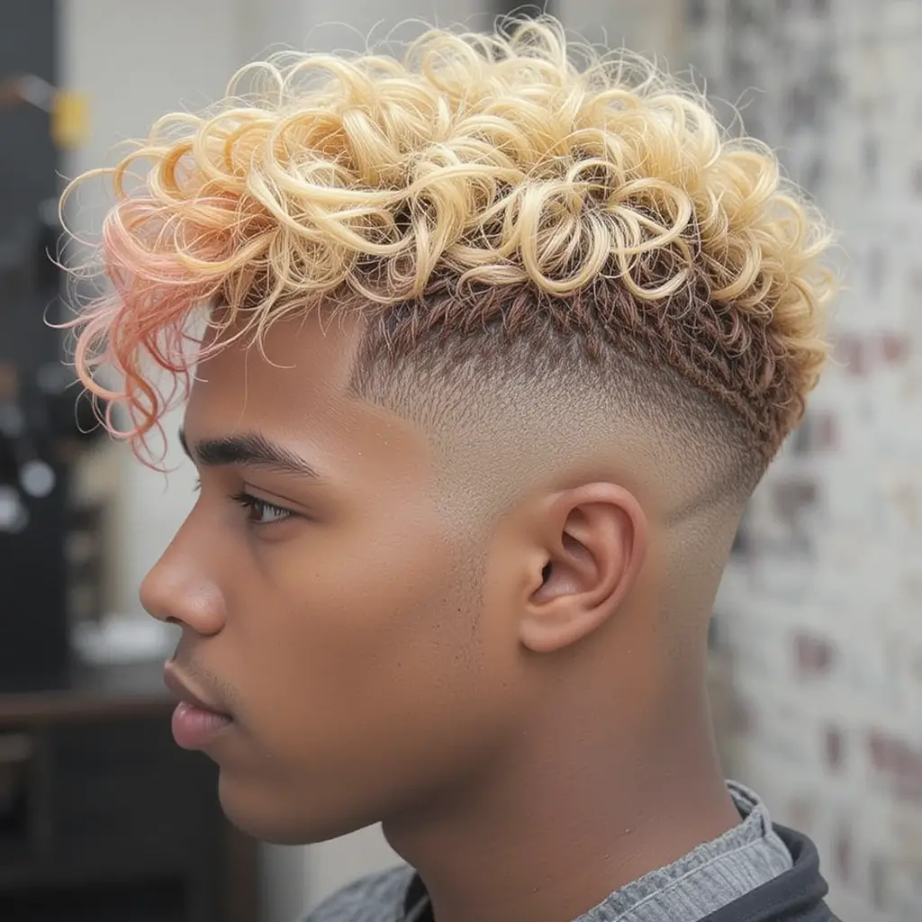 Fade with Colored Curls
