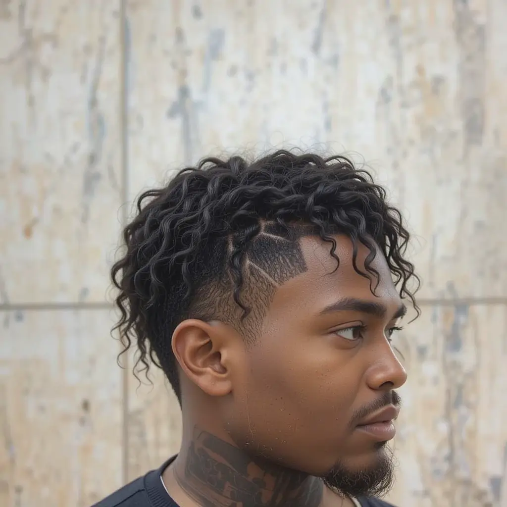 Fade with Loose Spiral Curls