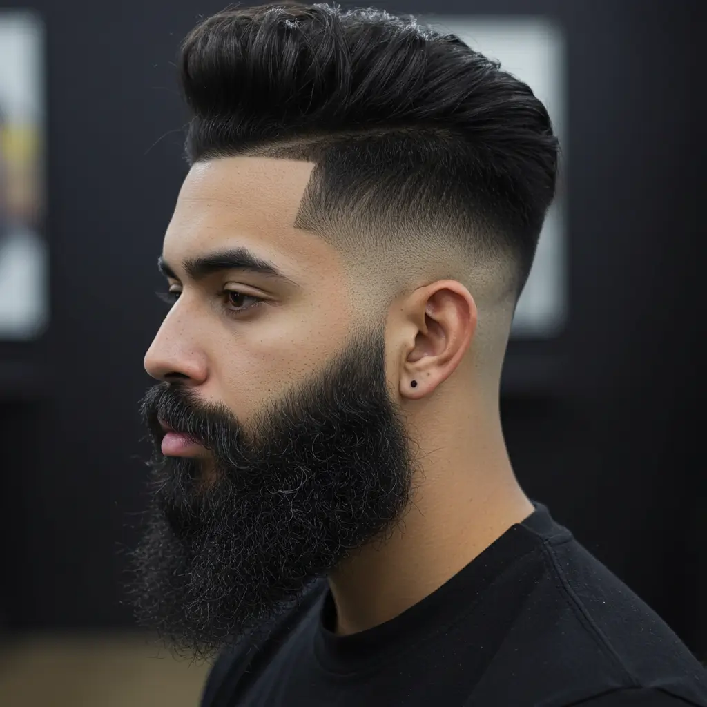 Fade with Waves and Thin Beard