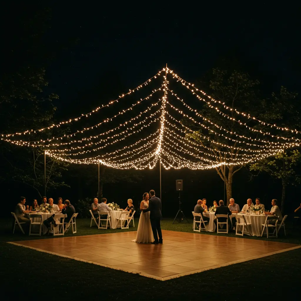 Fairy Light Ceiling Over Dance Floor