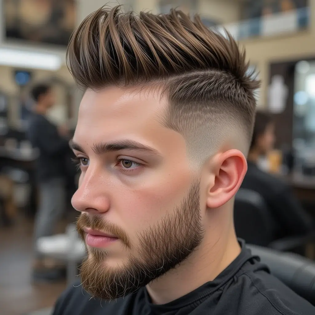 Faux Hawk with High Fade and Tapered Bear