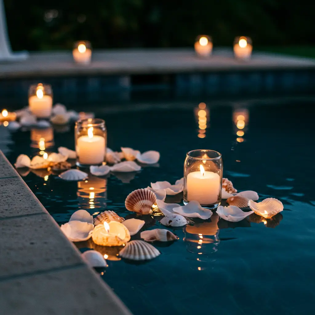 Floating Candle Pool Decor